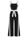 Schwarzer und weißer Jumpsuit im Color-Blocking-Stil der 1960er Jahre mit Neckholder, Teil 2