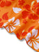 Orange 1960er Blumen Rückenfrei Bikini Set