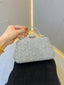 Vintage Weiß 1970er Perlen Clutch Taschen