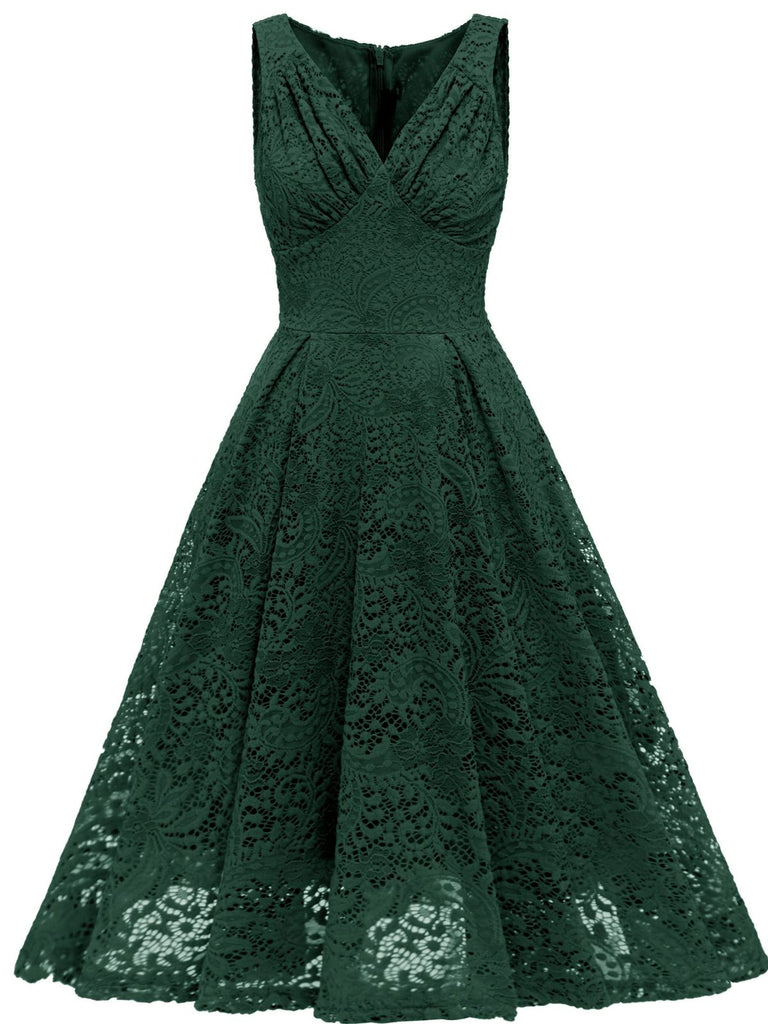 1950ER SPITZE BLUMEN SWING KLEID