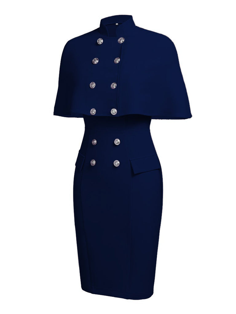 2PCS 1960ER BLEISTIFTKLEID MIT CAPE