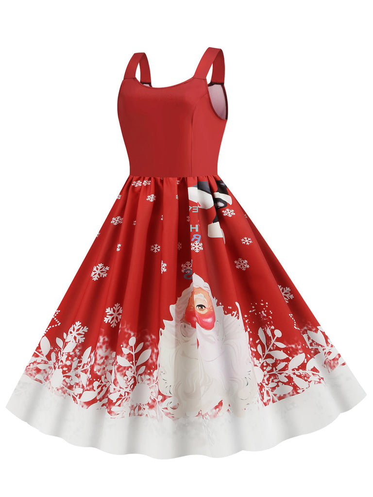 1950er Retro Weihnachtsmann Swing Kleid
