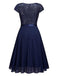 1940er Pailletten Chiffon Rüschenbesatz Swing Kleid