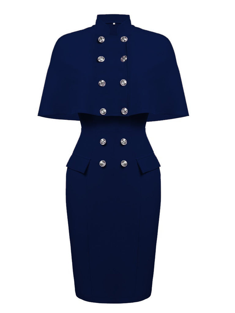 2PCS 1960ER BLEISTIFTKLEID MIT CAPE