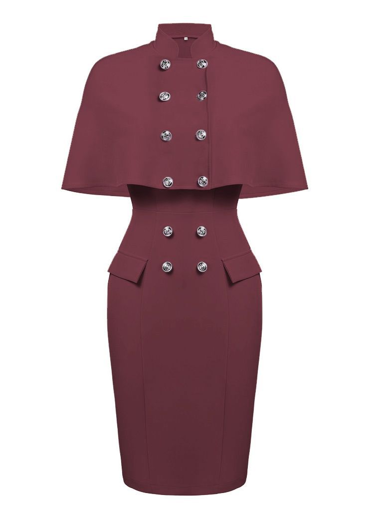 2PCS 1960ER BLEISTIFTKLEID MIT CAPE