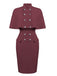 2PCS 1960ER BLEISTIFTKLEID MIT CAPE