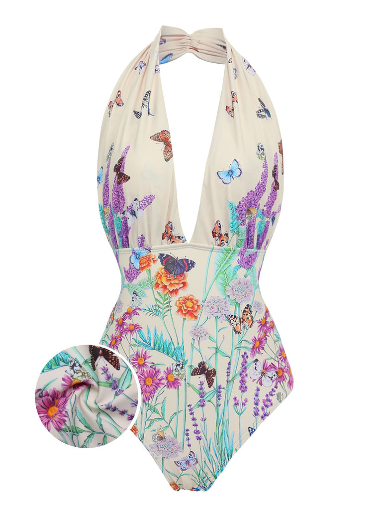 SCHMETTERLINGS HALFTER EINTEILIGES BIKINI-SET