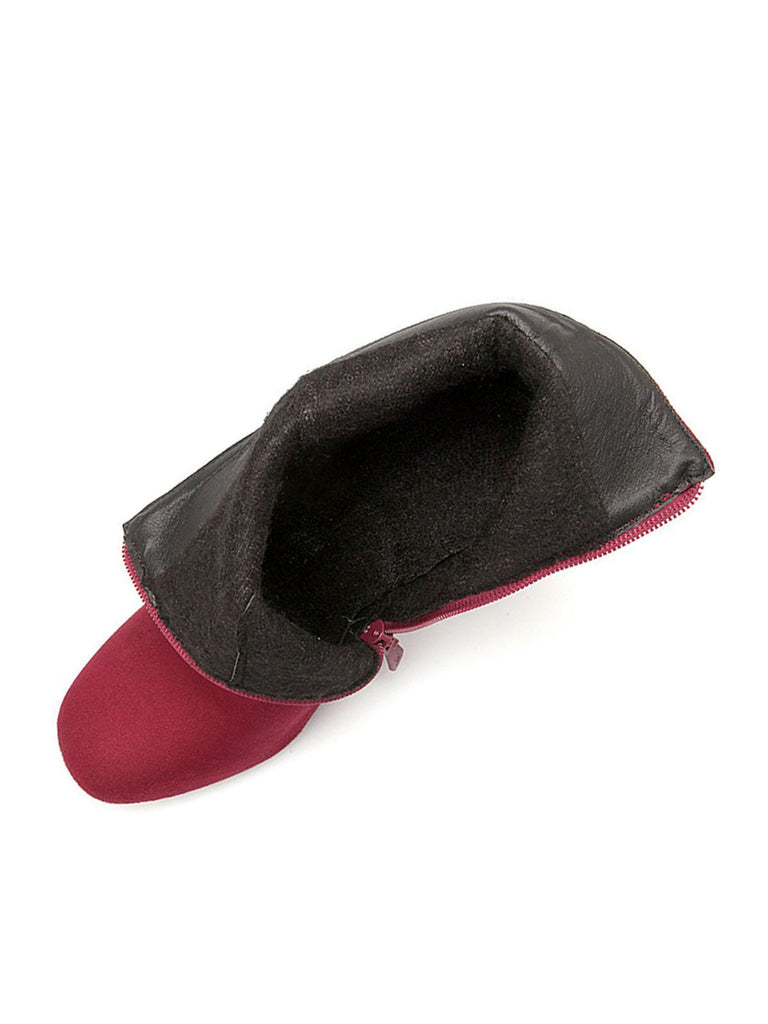 Retro Solide Dicker Absatz Kurze Stiefel