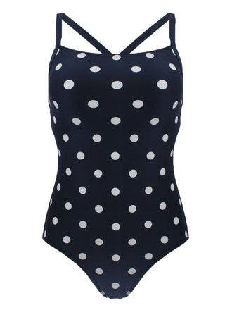 MARINEBLAU DOT SPAGHETTI BADEANZUG