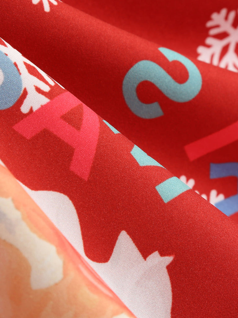 1950er Retro Weihnachtsmann Swing Kleid