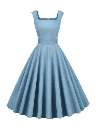 [Vorverkauf] 1950ER CORD SOLID VINTAGE KLEID