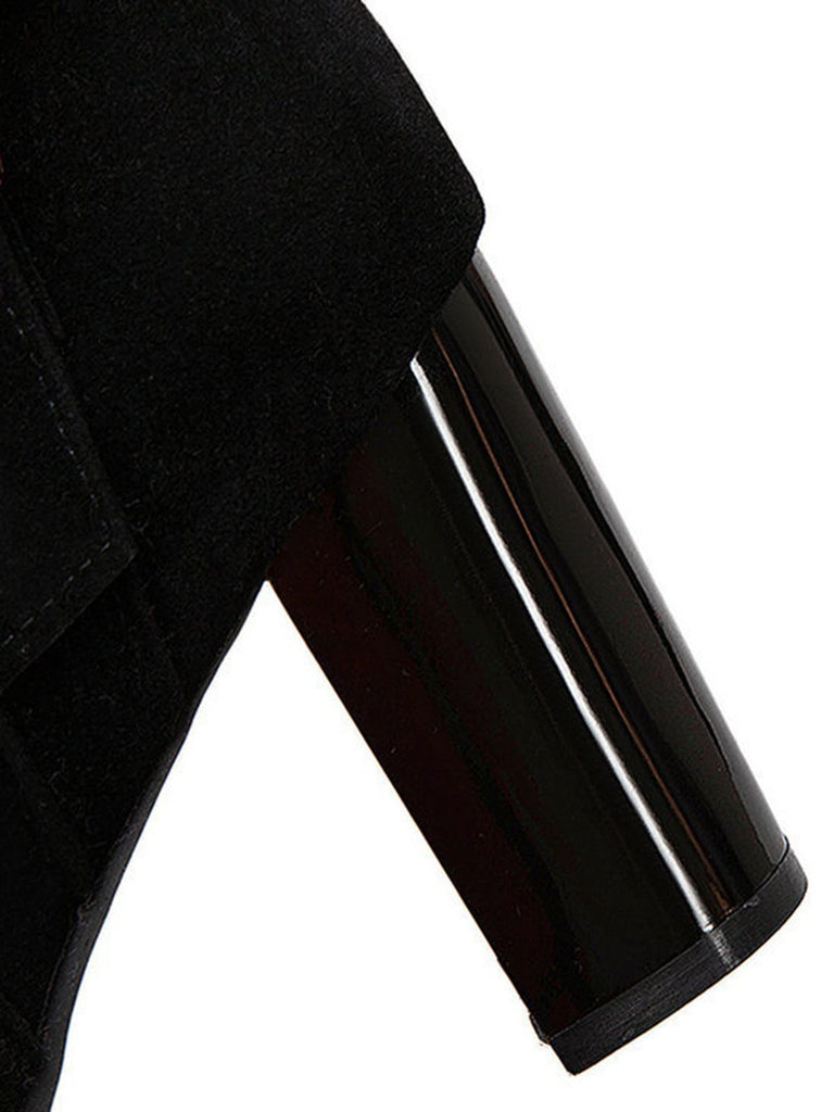 RETRO PLUS – KURZE STIEFEL AUS SAMT MIT DICKEM ABSATZ