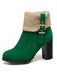 RETRO PLUS – KURZE STIEFEL AUS SAMT MIT DICKEM ABSATZ