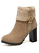 RETRO PLUS – KURZE STIEFEL AUS SAMT MIT DICKEM ABSATZ