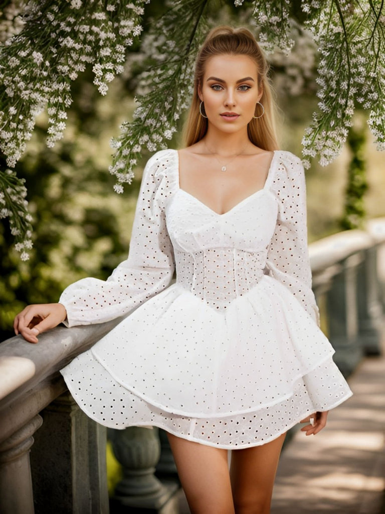 Schwarzes 1960er Kleid mit Puffärmeln