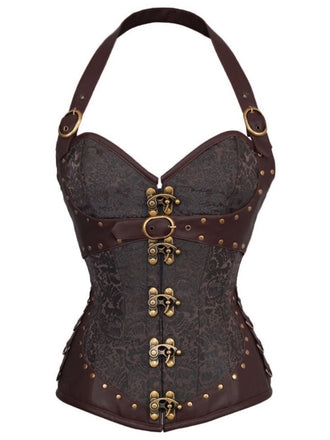ALLERHEILIGEN NECKHOLDER KORSETT STEAMPUNK GOTHIC BLUME