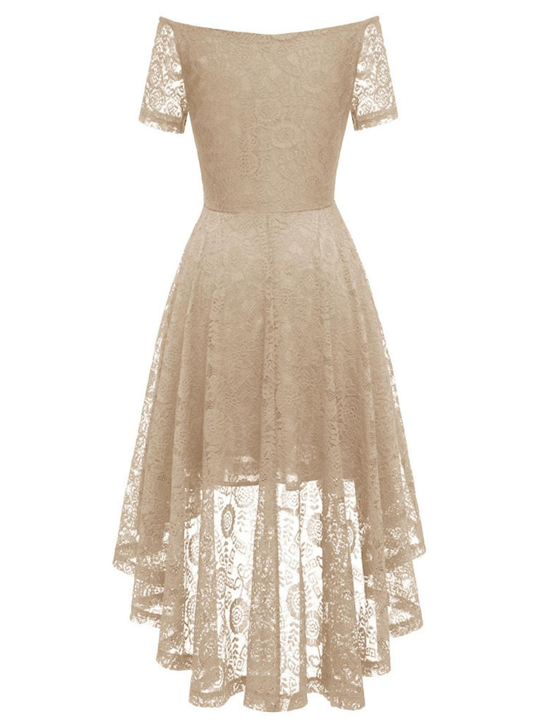 1950ER SCHULTERFREIES BLUMENSPITZE KLEID