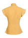 Gelb 1950er Bogen Solide Blusen Top