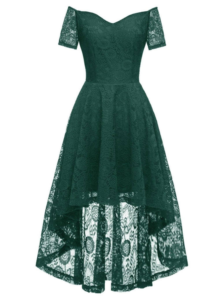 1950ER SCHULTERFREIES BLUMENSPITZE KLEID