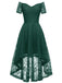 1950ER SCHULTERFREIES BLUMENSPITZE KLEID