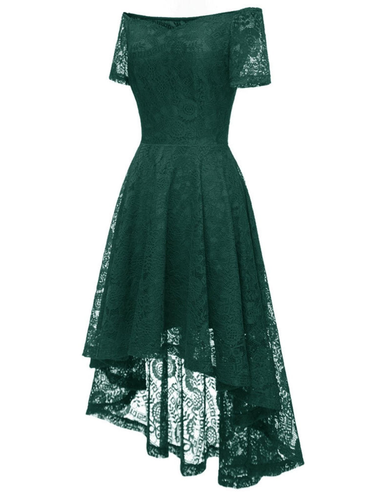 1950ER SCHULTERFREIES BLUMENSPITZE KLEID