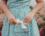 1950er Schleifentaschen Kariertes Revers Kleid