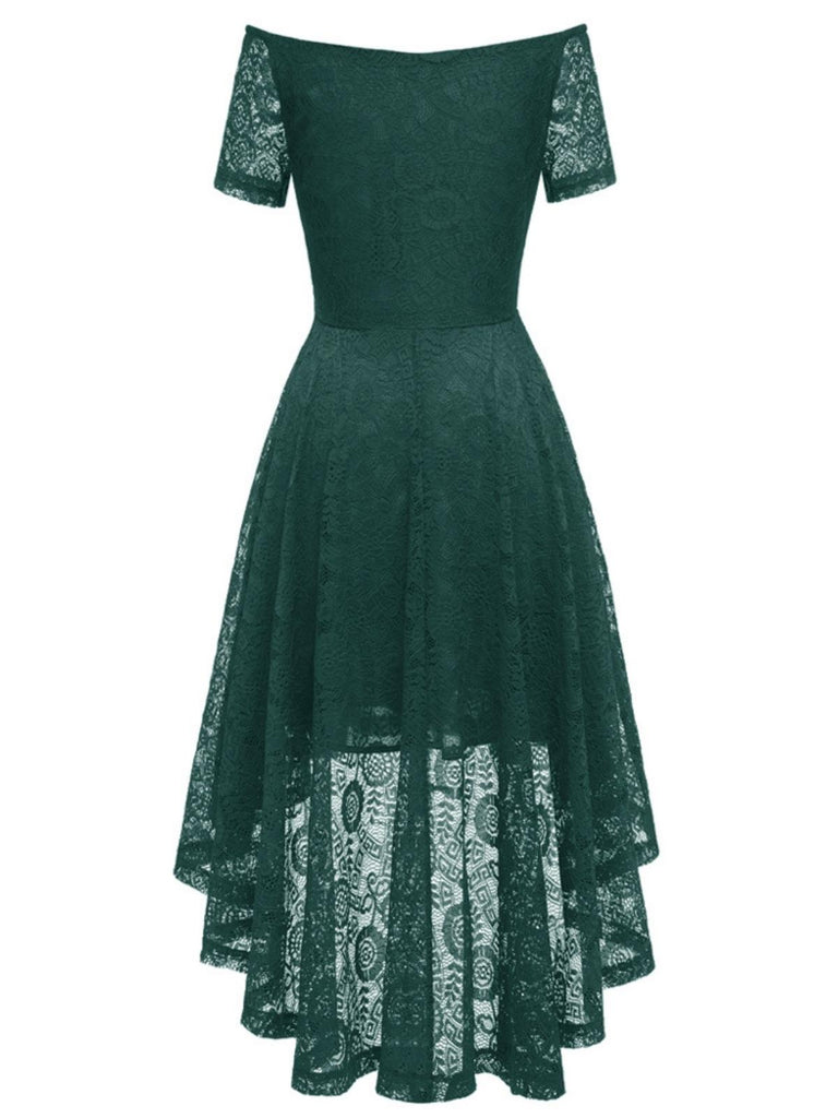 1950ER SCHULTERFREIES BLUMENSPITZE KLEID