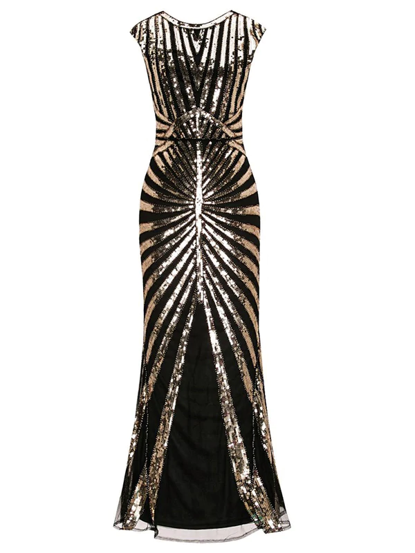 1920ER PAILLETTEN ART DECO MAXIKLEID