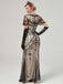 1920er V-Ausschnitt Paillettenbesetztes Mesh Meerjungfrauenkleid Formelles Kleid