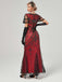 1920er V-Ausschnitt Paillettenbesetztes Mesh Meerjungfrauenkleid Formelles Kleid