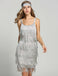 GRAU 1920ER FRINGE GROßE GATSBY KLEID MIT GÜRTEL