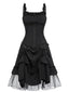 [Größentabelle] Schwarzes 1950er Halloween Mesh Swing Kleid