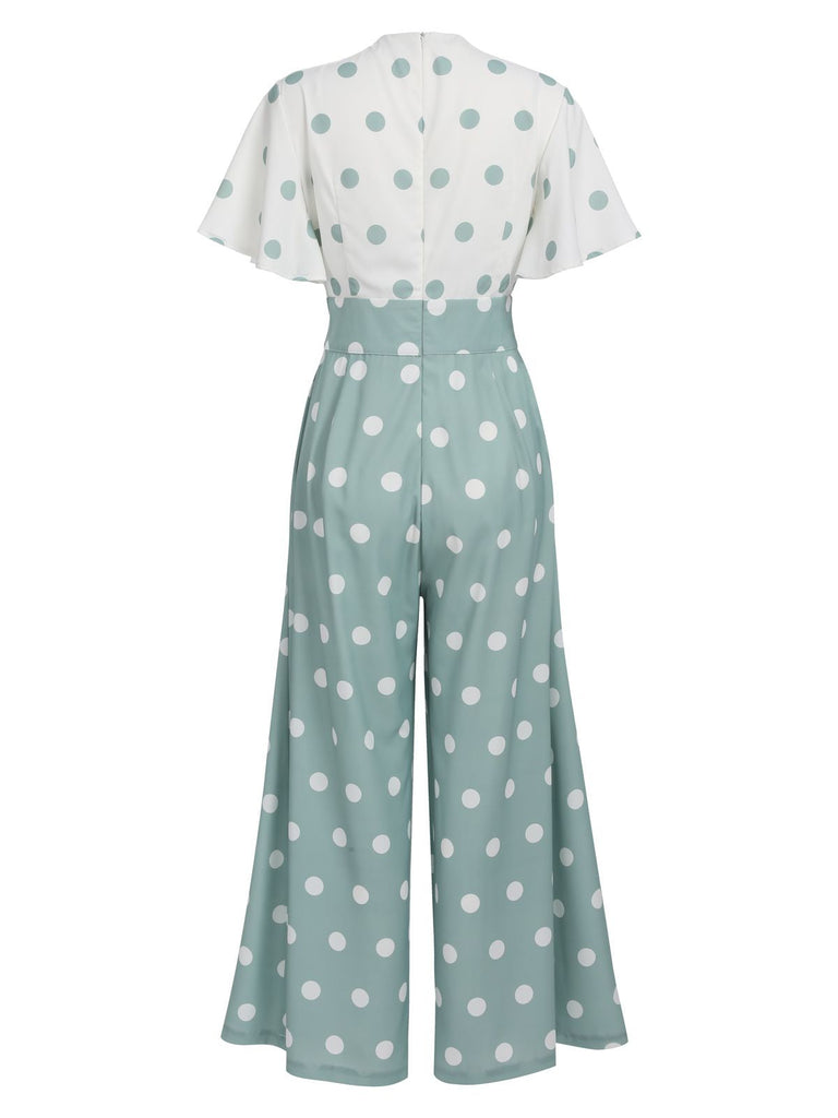 GRÜN-WEISS GEPOLSTERTER JUMPSUIT