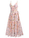 Hellrosa 1930er Schmetterling Träger Schnürung Kleid