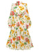 [Vorverkauf] 1930ER LANGÄRMLIGES SWING KLEID MIT BLUMEN