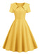 1950er Solide Revers Swing Kleid