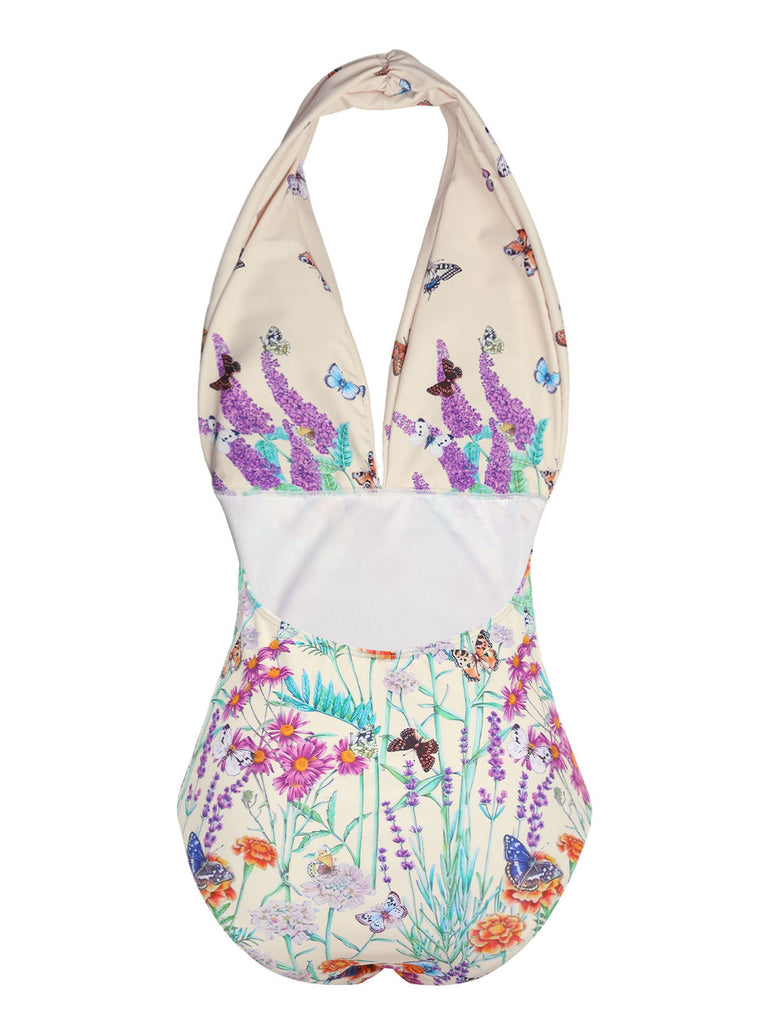 SCHMETTERLINGS HALFTER EINTEILIGES BIKINI-SET