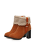RETRO PLUS – KURZE STIEFEL AUS SAMT MIT DICKEM ABSATZ