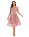 Rot 1950ER SPITZE BLUMEN SWING KLEID