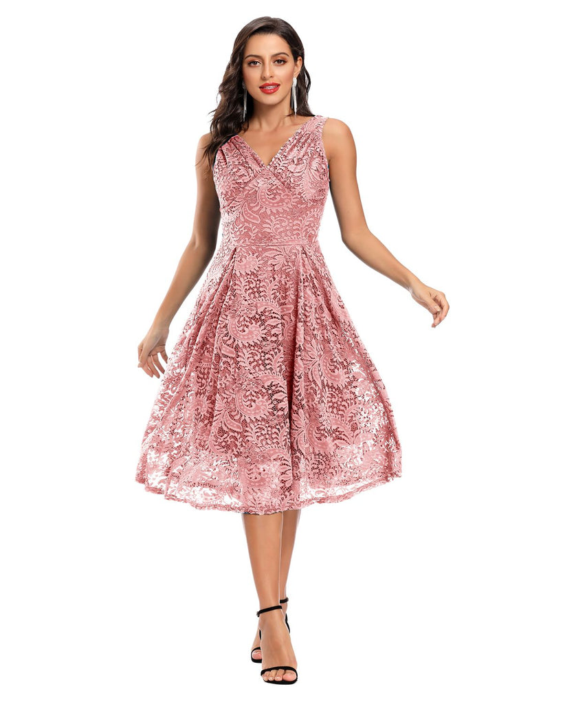 1950ER SPITZE BLUMEN SWING KLEID