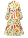 [Vorverkauf] 1930ER LANGÄRMLIGES SWING KLEID MIT BLUMEN