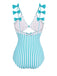 BLAU STREIFEN CUTOUT EINTEILIGES BIKINI SET
