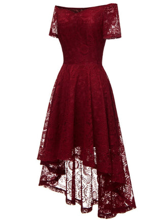 1950ER SCHULTERFREIES BLUMENSPITZE KLEID