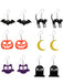6 Paar Halloween Katze Fledermaus Kürbis Mond Eule Geist Ohrringe Set
