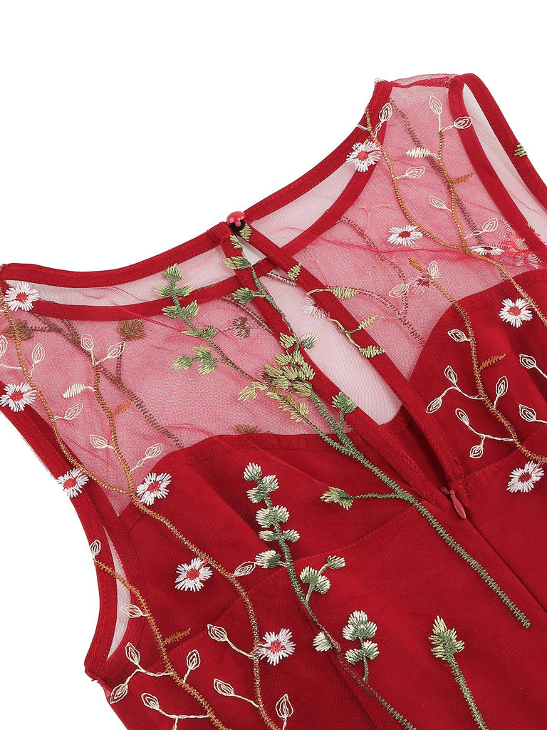 1950ER BLUMENGAZE SWING KLEID