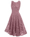 Rot 1950ER SPITZE BLUMEN SWING KLEID