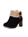 RETRO PLUS – KURZE STIEFEL AUS SAMT MIT DICKEM ABSATZ