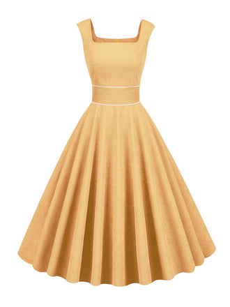 1950ER CORD SOLID VINTAGE KLEID