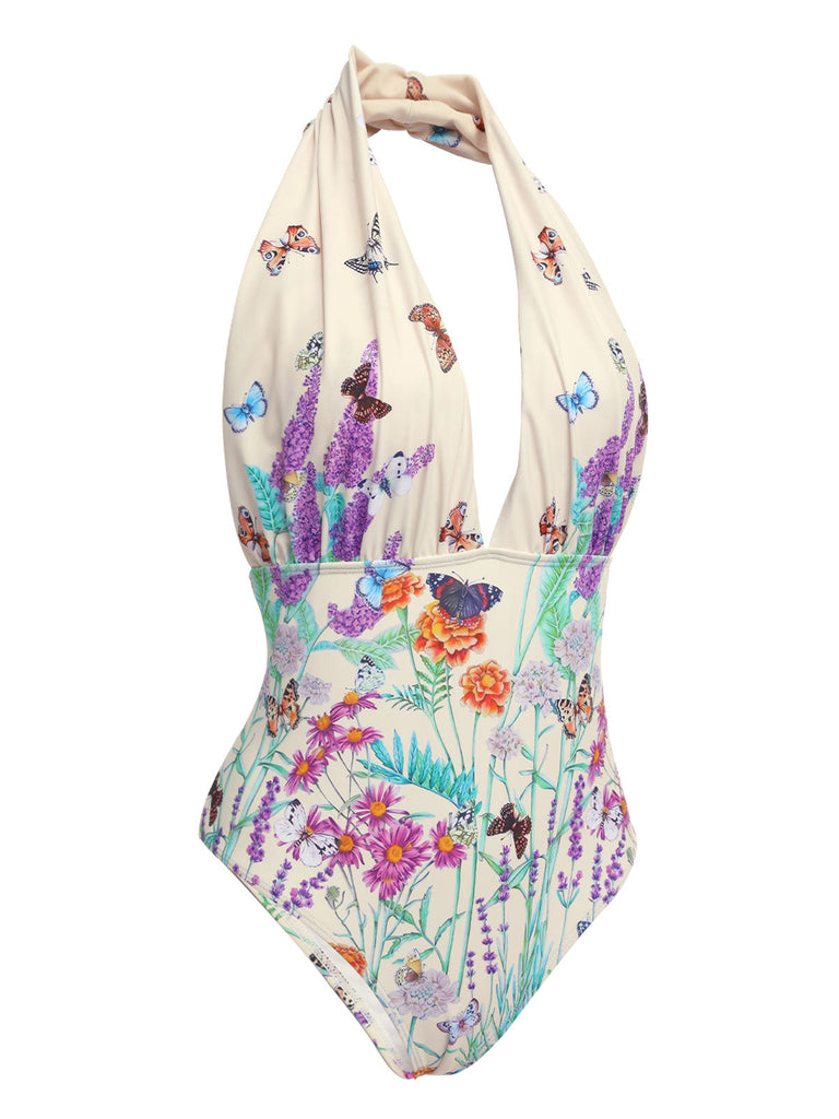 SCHMETTERLINGS HALFTER EINTEILIGES BIKINI-SET