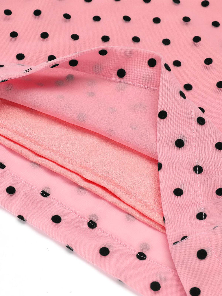 Rosa 1930er Polka Dot One-shoulder Jumpsuit